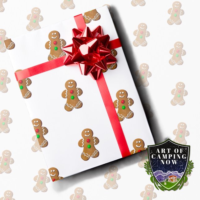 Cute gingerbread man cookie wrapping paper. wrapping paper (Creator Uploaded)
