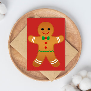 Cute Gingerbread Man - Happy Holidays Postcard