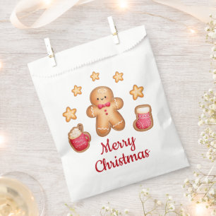 Cute Gingerbread Man Merry Christmas  Favour Bag