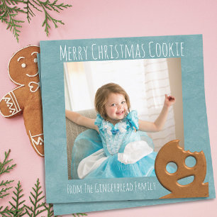 Cute Gingerbread Man Merry Christmas Holiday Card