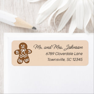 Cute Gingerbread Man Return Address Label