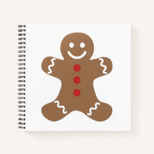 Cute Gingerbread Man Square Notebook