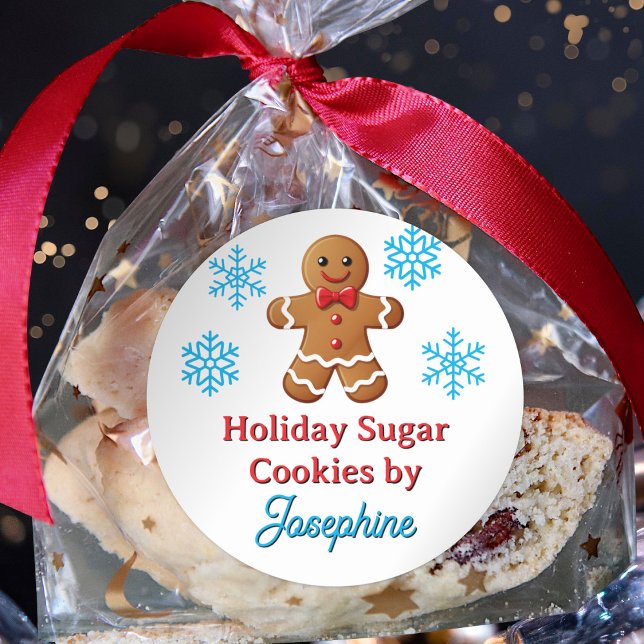 Cute Gingerbread Man Winter Sweets Packaging Label (Creator Uploaded)