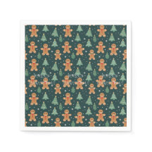 Cute Gingerbread Men and Christmas Trees Pattern