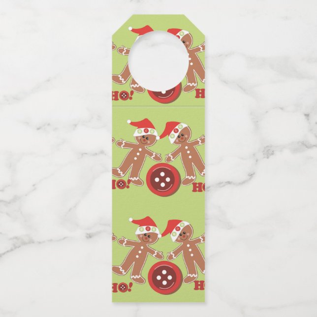 Cute Gingerbread men Bottle Tag (Front)