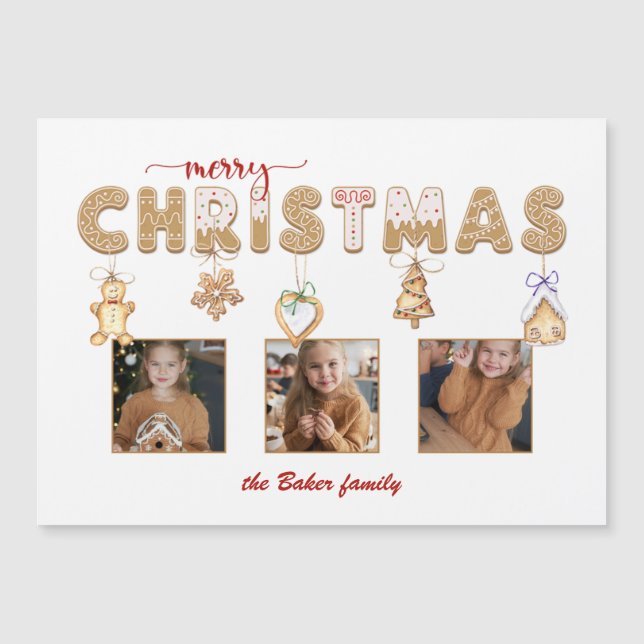 Cute Gingerbread Merry Christmas Multiphoto (Front)