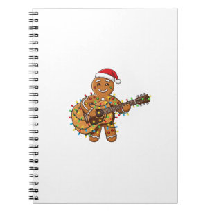 Cute Gingerbread Musician Playing Guitar Notebook