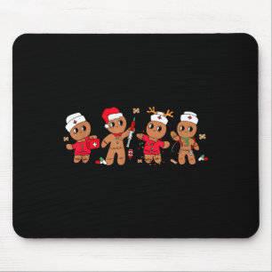 Cute Gingerbread Nurse Christmas Design Medical Hu Mouse Pad