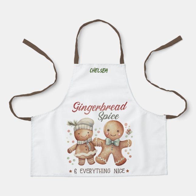 Cute Gingerbread People Kids Apron (Front)