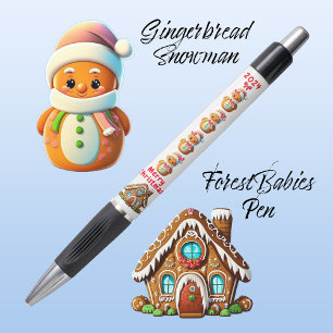 Cute Gingerbread Snowman Cartoon Graphic White ⛄️