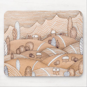 Cute Gingerbread Village Artwork   Mouse Pad