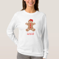 Cute Gingerbread with Bow Mum Red Brown White