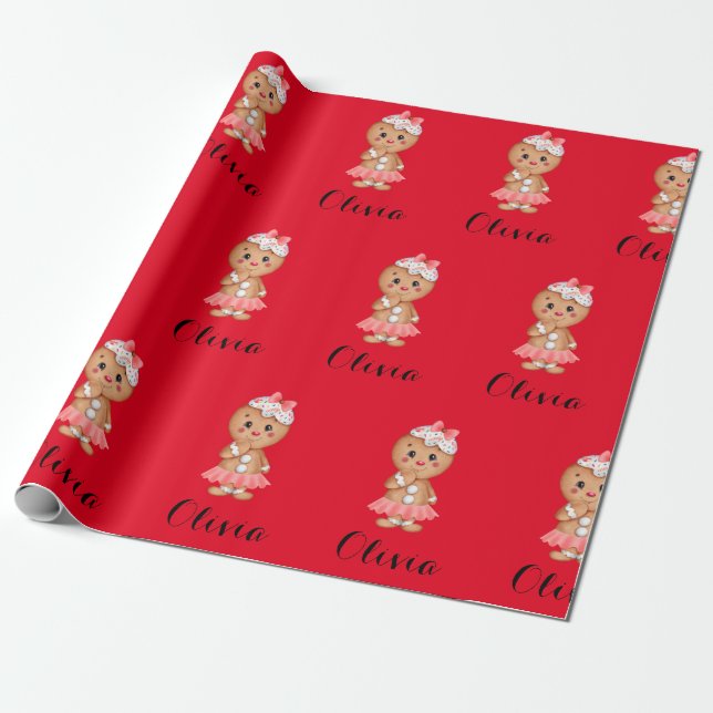 cute gingerbread  wrapping paper sheets (Unrolled)
