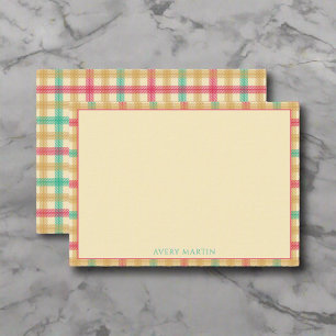 Cute Gingham Check Pattern Thank You Nursery  Card