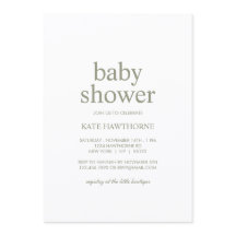 Cute Gingham Green Bow Gender Neutral Baby Shower