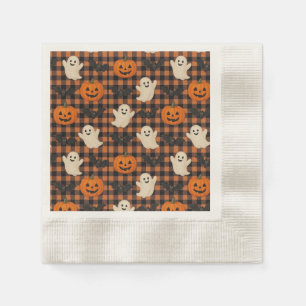 Cute, gingham halloween ghost pumpkin bats  napkin