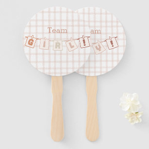 Cute Gingham Notedry Baby Shower Gender Reveal Hand Fan