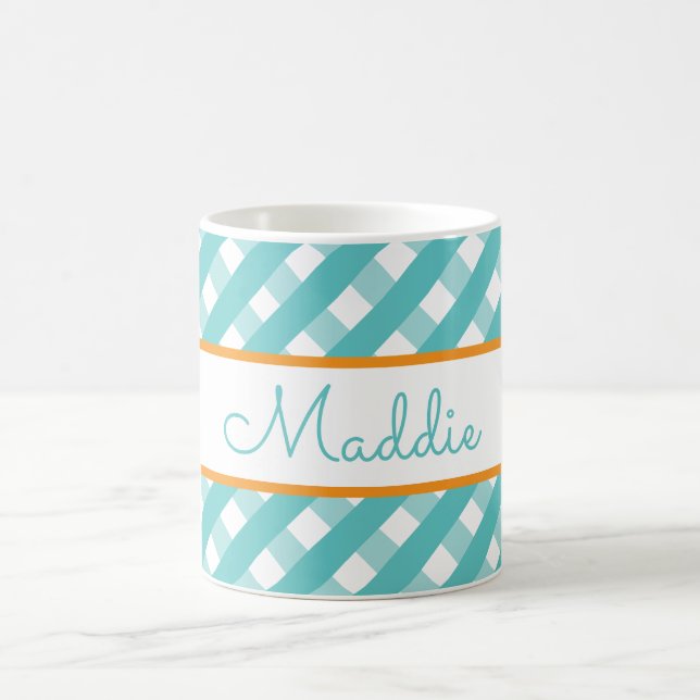 Cute Gingham Personalised Mug (Center)