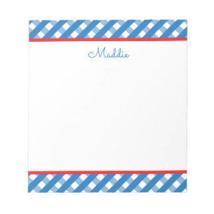 Cute Gingham Personalised Notepad
