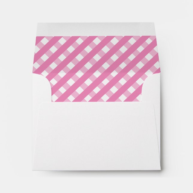 Cute Gingham Personalised Stationery Envelopes (Back (Bottom))