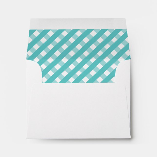 Cute Gingham Personalised Stationery Envelopes (Back (Bottom))