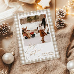 Cute Gingham Plaid Custom Photo Christmas Holiday Card<br><div class="desc">Cute Gingham Plaid Custom Photo Christmas Holiday Card</div>