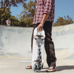 Cute Giraffe 2 #animal #art Skateboard