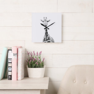 Cute Giraffe 2 #animal #art Square Wall Clock