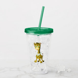 Cute Giraffe Acrylic Tumbler