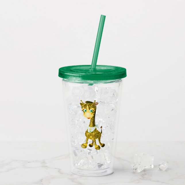 Cute Giraffe Acrylic Tumbler (Back Ice)