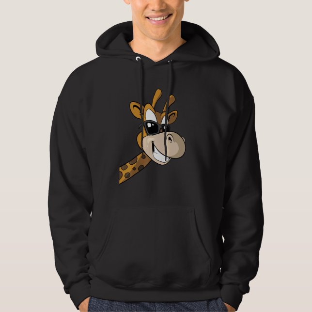 Cute Giraffe Animal Face Africa Zoo Safari Hoodie (Front)