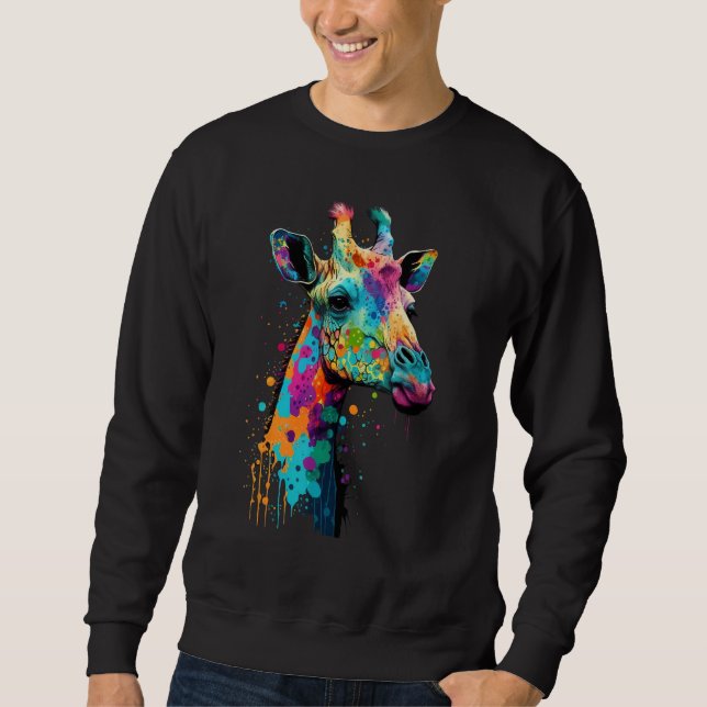 Cute Giraffe  Animal on Giraffe 3 Sweatshirt (Front)