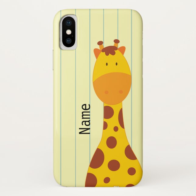 Cute Giraffe Animal Personalised Name Case-Mate iPhone Case (Back)