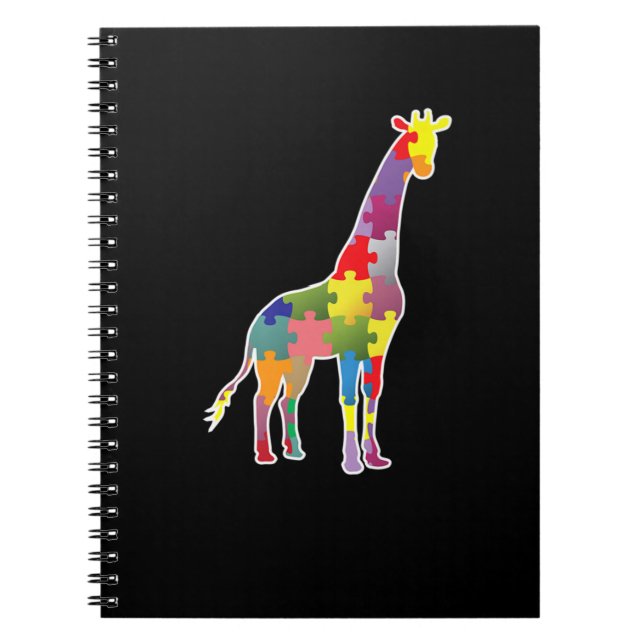 Cute Giraffe Autism Awareness T-Shirt Happy Autism Notebook (Front)