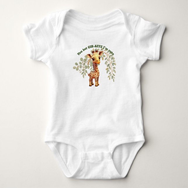 Cute Giraffe Baby Bodysuit Shirt (Front)