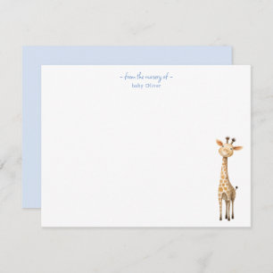 Cute Giraffe Baby boy nursery Thank You card