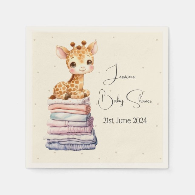 Cute Giraffe Baby Napkin (Front)