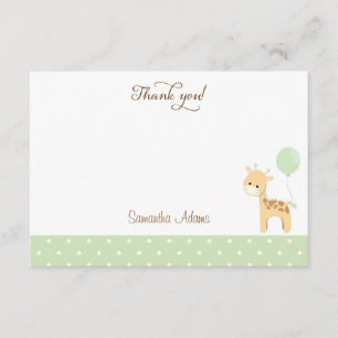 Cute Giraffe Baby Shower Thank You Card