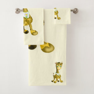 Cute Giraffe Bath Towel Set