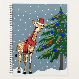 Cute Giraffe Beanie and Scarf with Christmas Tree Planner