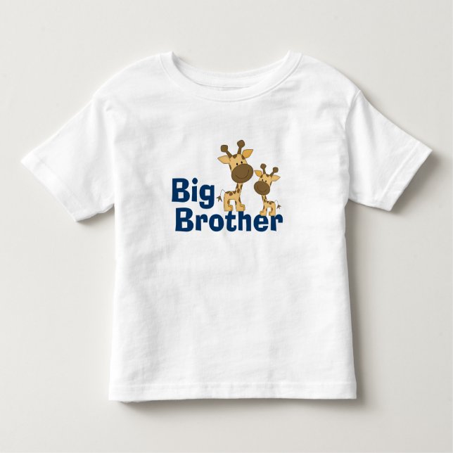Cute Giraffe Big Brother Toddler T-Shirt (Front)