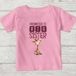Cute giraffe big sister pink baby T-Shirt