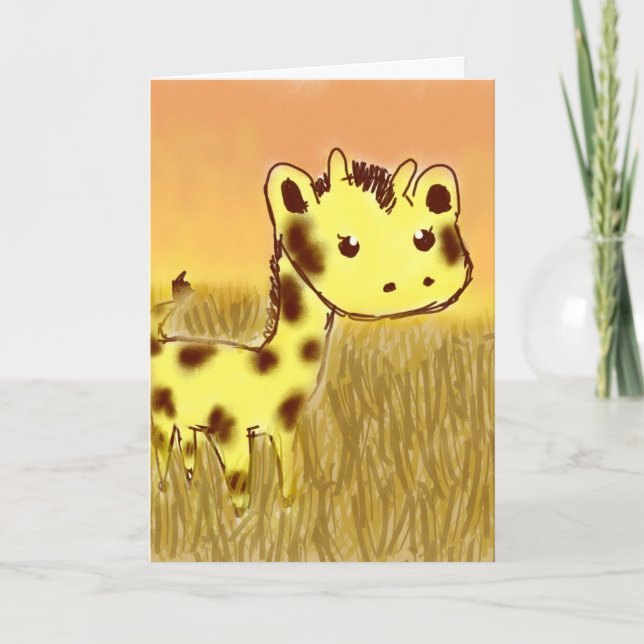 Cute Giraffe Birthday Card (Front)