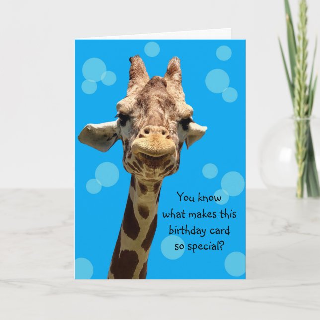 Cute Giraffe Birthday Card for Anyone (Front)