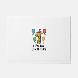 Cute Giraffe Birthday Shirt Vintage Party Design_1 Doormat
