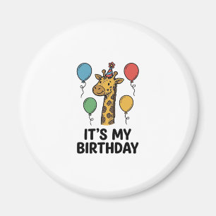 Cute Giraffe Birthday Shirt Vintage Party Design_1 Magnet