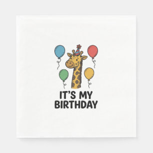Cute Giraffe Birthday Shirt Vintage Party Design_1 Napkin