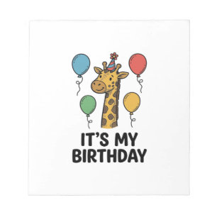 Cute Giraffe Birthday Shirt Vintage Party Design_1 Notepad