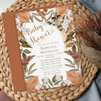 Cute Giraffe Boho Dried Grasses Baby Shower