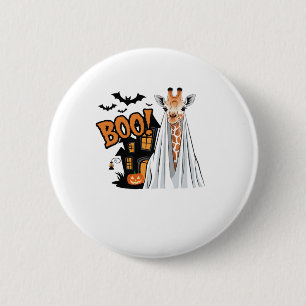 Cute Giraffe Boo Fun Halloween Costume Zoo Lover 6 Cm Round Badge